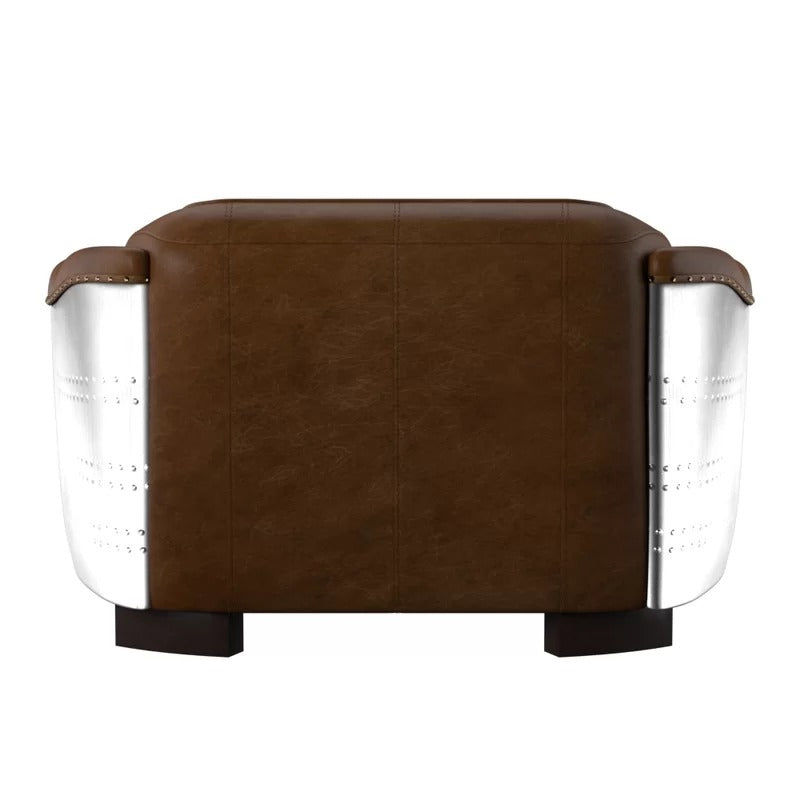 Office Sofa: 51'' Genuine Leatherette Round Arm Loveseat