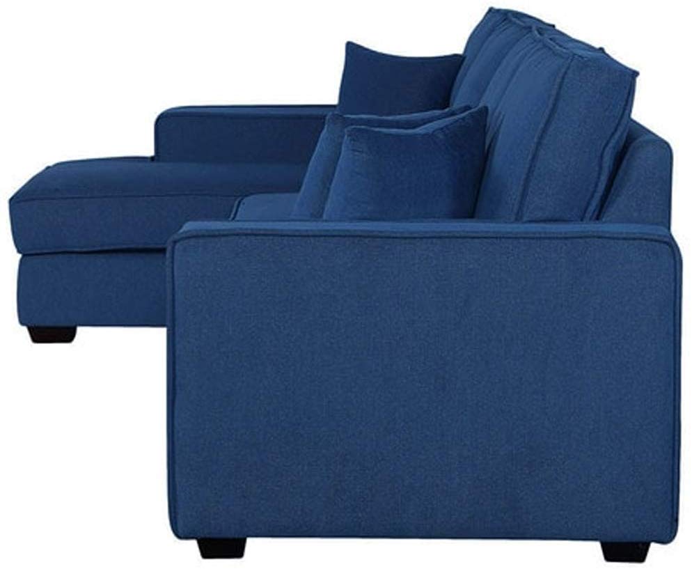 L Shape Sofa Set: -Jason Fabric Sofa Set (Blue)