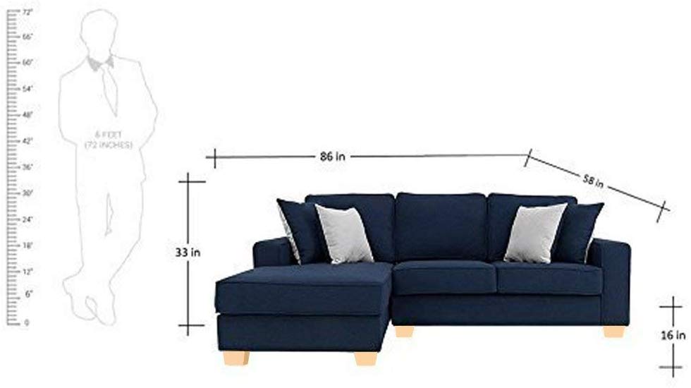 L Shape Sofa Set:- Fabric Sofa Set (Blue)