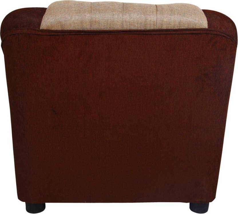5 Seater Sofa Set:- Katie Hardwood Fabric Sofa Set (Brown and Beige)