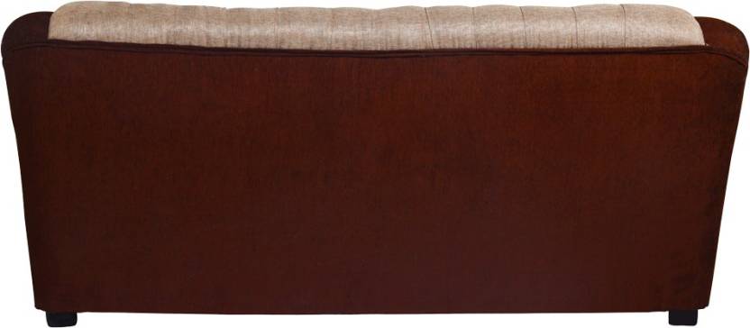 5 Seater Sofa Set:- Katie Hardwood Fabric Sofa Set (Brown and Beige)