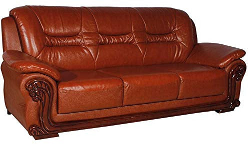 5 Seater Sofa Set:- Chocolate Leatherette Sofa Set