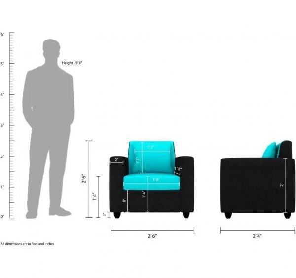 5 Seater Sofa Set:- Desy (3+1+1) Fabric Sofa Set