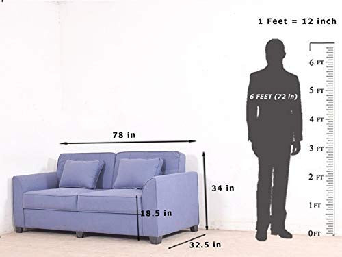 5 Seater Sofa Set:- Fabric Sofa Set (Blue)
