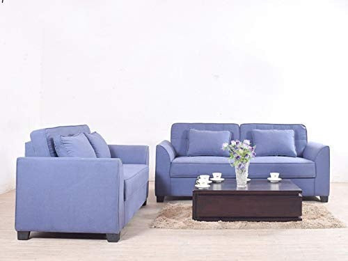 5 Seater Sofa Set:- Fabric Sofa Set (Blue)