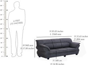 5 Seater Sofa Set:- Romina King (3+1+1) Fabric Sofa Set