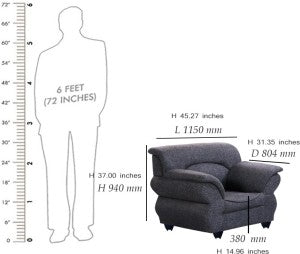 5 Seater Sofa Set:- Romina King (3+1+1) Fabric Sofa Set
