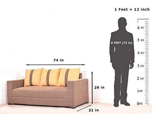 5 Seater Sofa Set:- (3+1+1) Fabric Sofa Set (Grey)