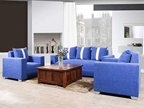 5 Seater Sofa Set (3+1+1) Fabric Sofa Set (ink Blue)