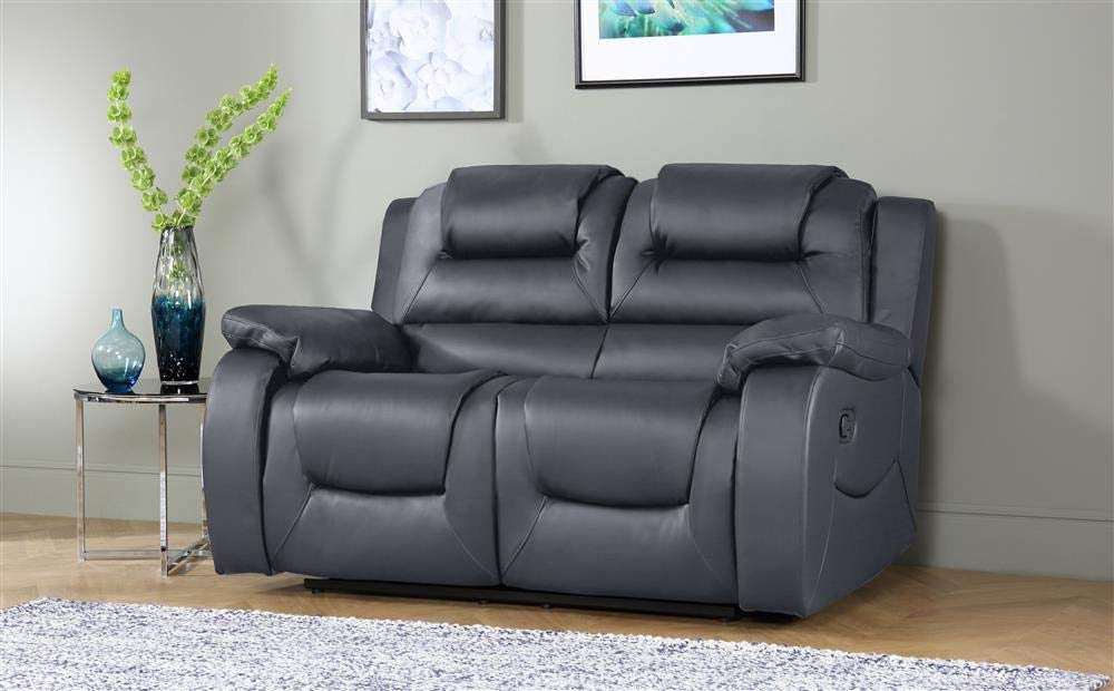 5 Seater Sofa Set:- (3+2) Recliner Leatherette Sofa Set (Grey)