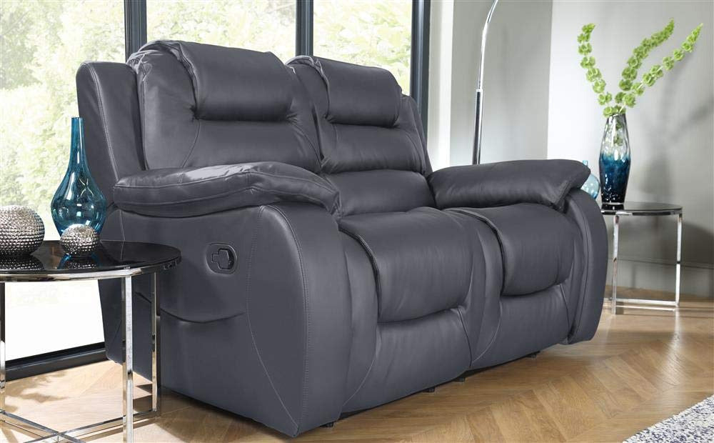 5 Seater Sofa Set:- (3+2) Recliner Leatherette Sofa Set (Grey)