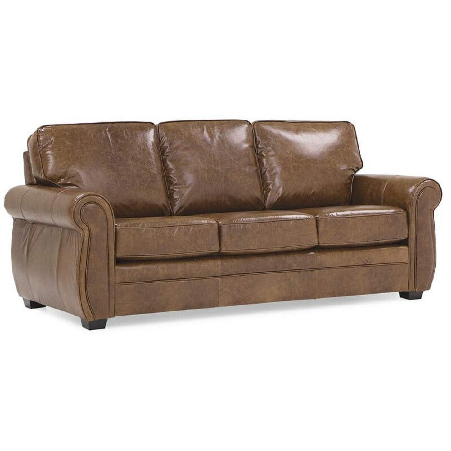 Designer Sofa Set:- Hubbard 3 Seater Leatherette Luxury Furniture Sofa Set (Brown)