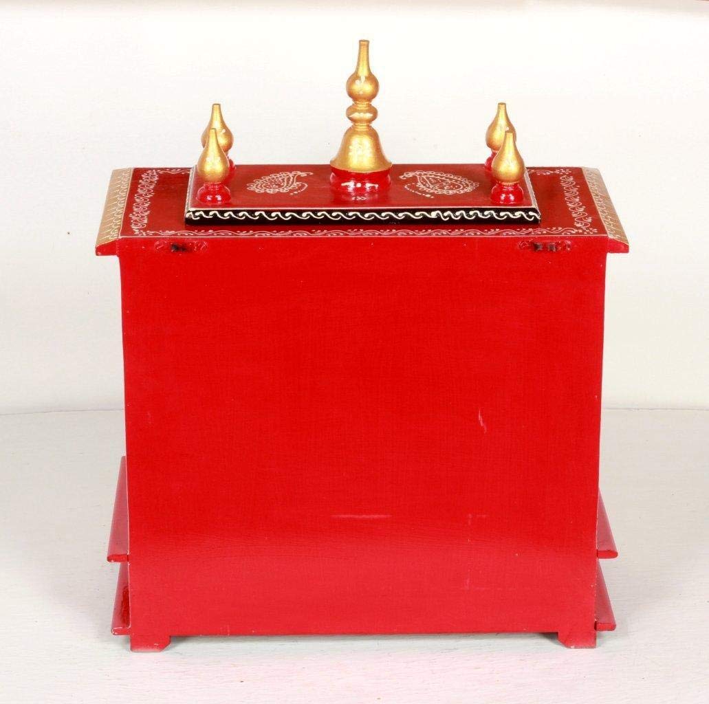 Temple: Wood Rajasthani Pooja Ghar (Brown_9 Inch X 18 Inch X 21 Inch)