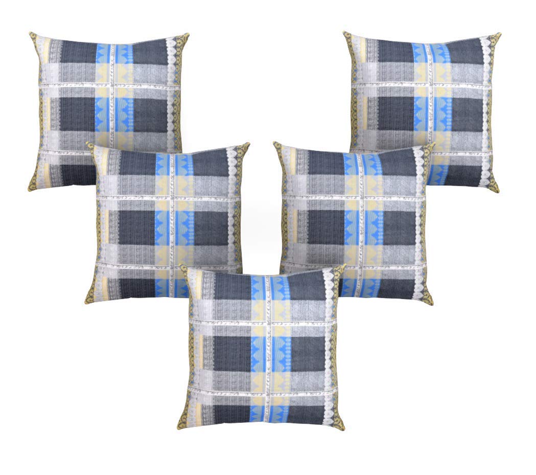 Cushion Covers: Set of 5 Decorative Hand Made Pure 100% Cotton Throw/Pillow Cushion Covers