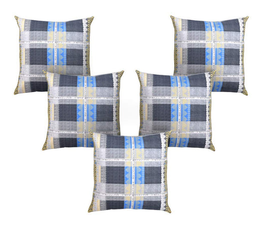 Cushion Covers: Set of 5 Decorative Hand Made Pure 100% Cotton Throw/Pillow Cushion Covers
