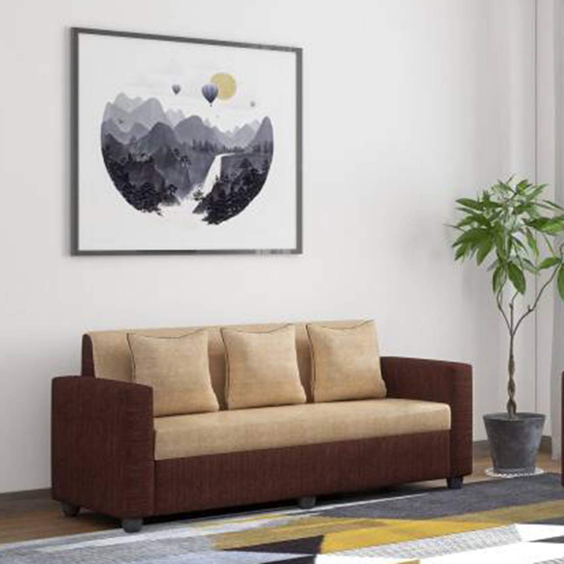 3 Seater Sofa:- Tulip Fabric Sofa Set