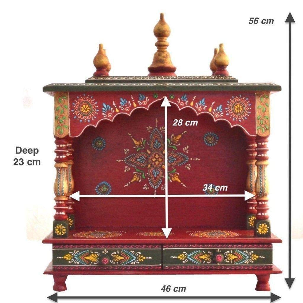 Temple: Rajasthani Ethnic Handacrafted Wooden Temple/Mandir/Pooja Ghar/Mandapam