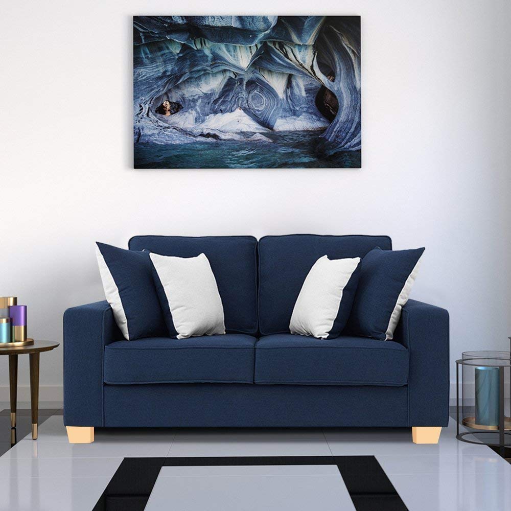 L Shape Sofa Set:- Fabric Sofa Set (Blue)