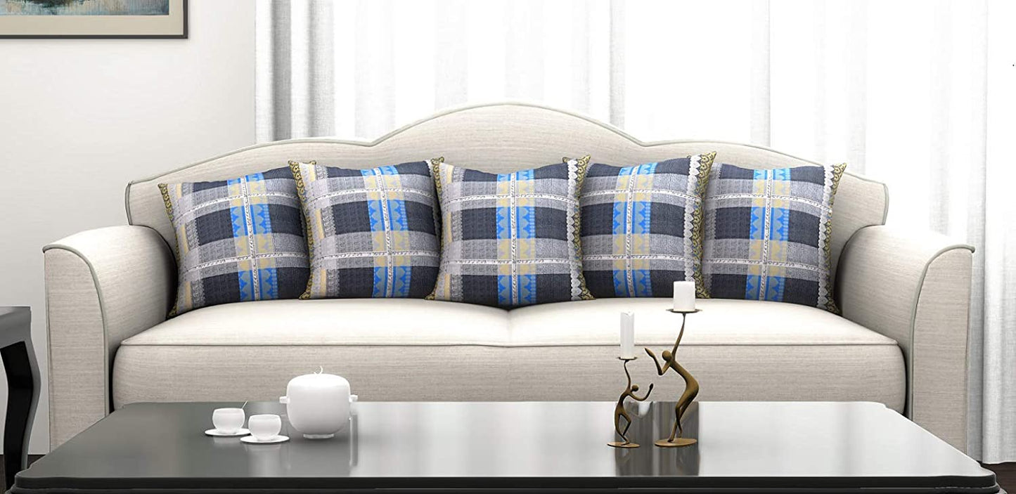 Cushion Covers: Set of 5 Decorative Hand Made Pure 100% Cotton Throw/Pillow Cushion Covers
