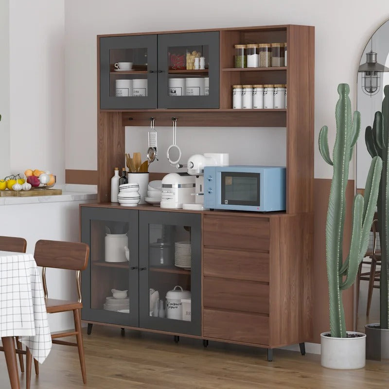 Hutch Cabinets: 63'' Wide Hutch Cabinet And Microwave Stands