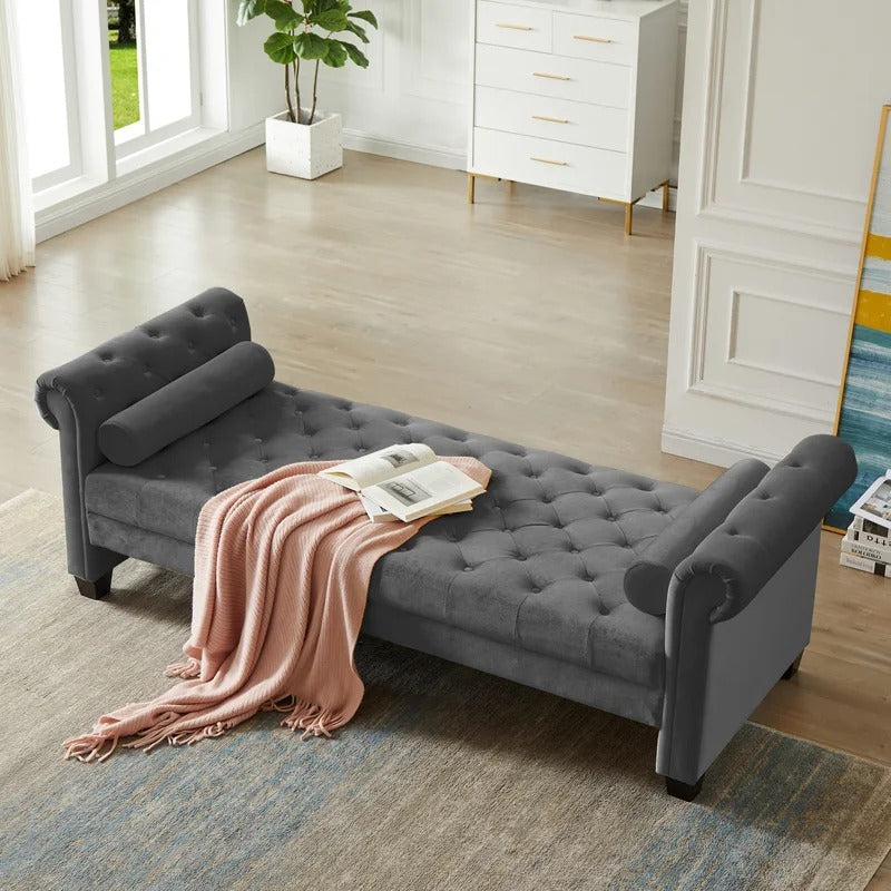 Lounge Chair: Mabel Rolled Arms Chaise Lounge