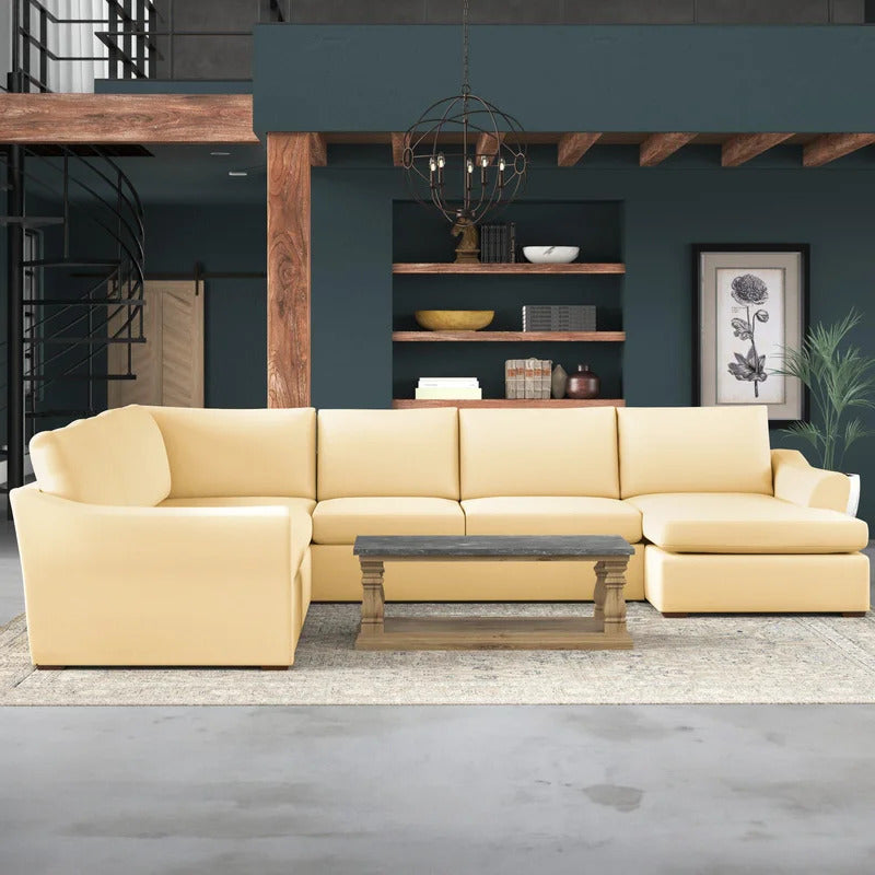 U Shape Sofa Set: 135" Sofa & Chaise Soft Set
