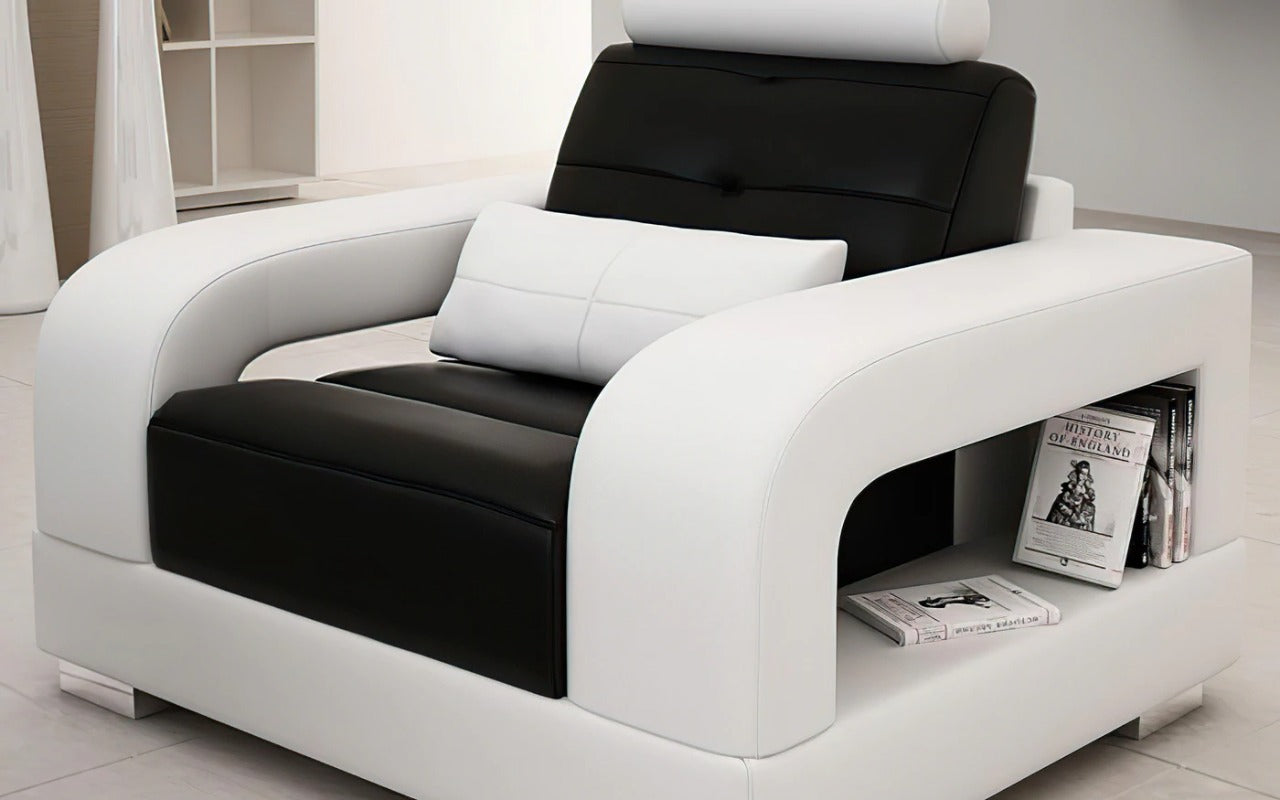 6 Seater sofa Set Spanish Leatherette 6 Seater Sofa Set with Center Table (White and Red)