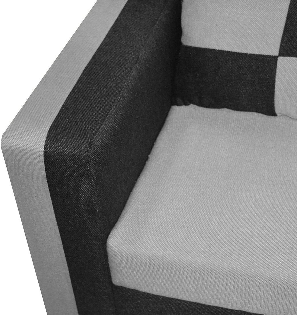 L Shape Sofa Set: -Lisa Fabric Sofa Set (Cream & Brown)