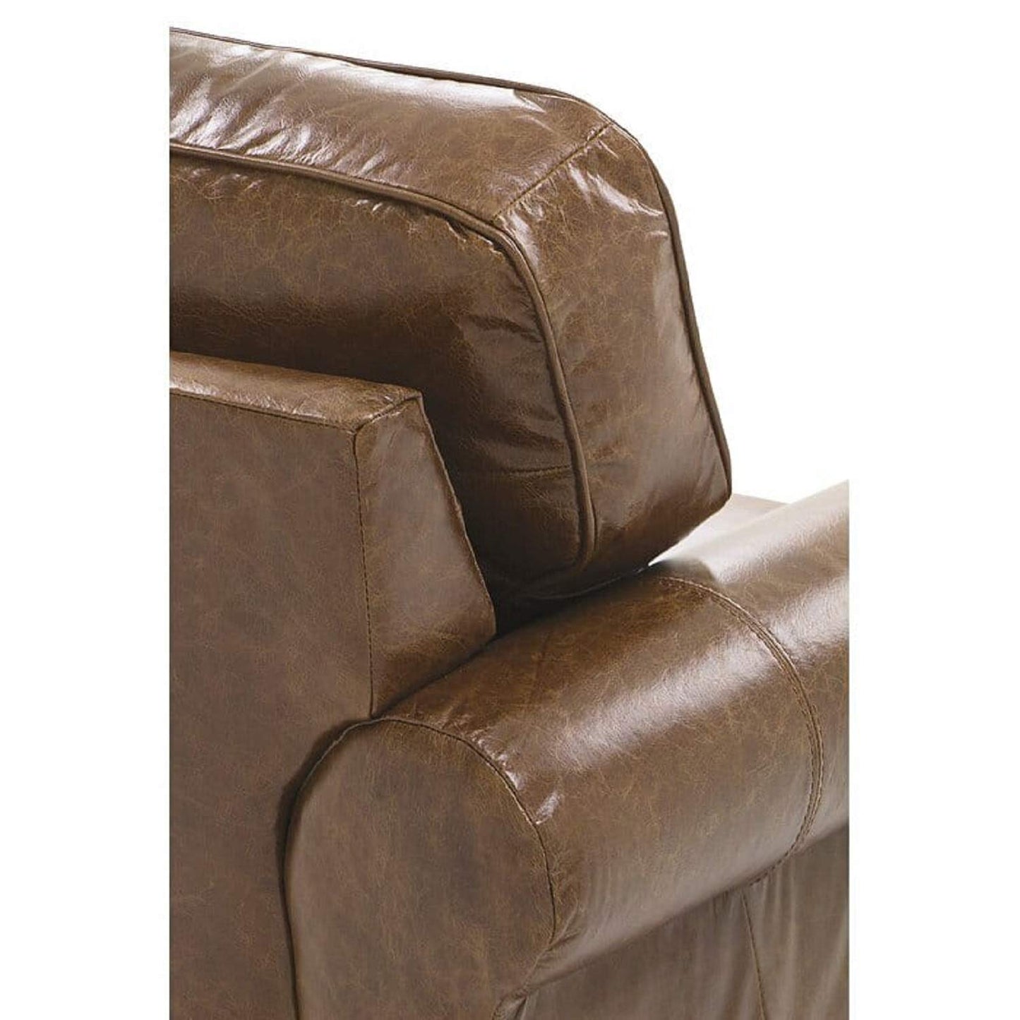 Designer Sofa Set:- Hubbard 3 Seater Leatherette Luxury Furniture Sofa Set (Brown)