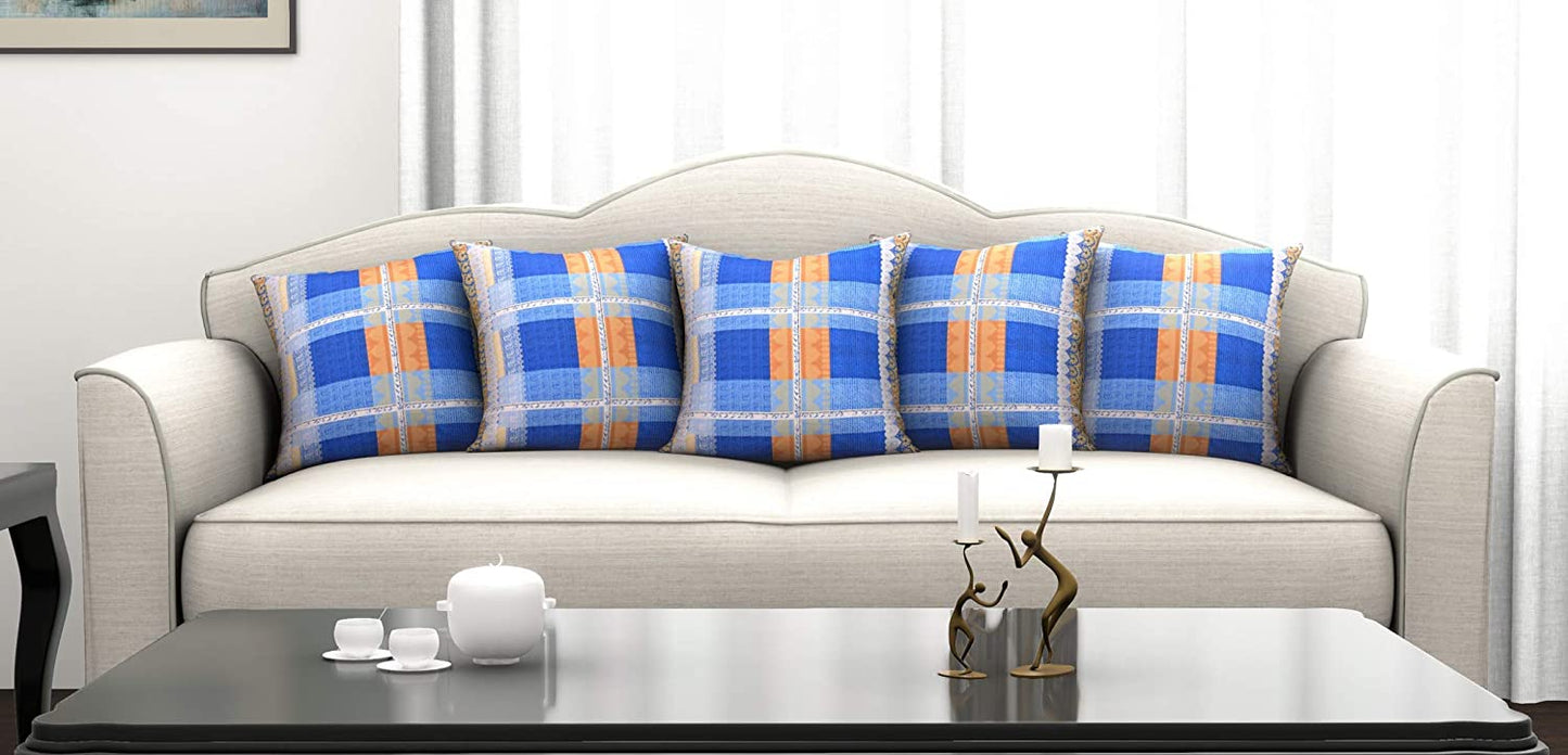 Cushion Covers: Set of 5 Decorative Hand Made Pure 100% Cotton Throw/Pillow Cushion Covers