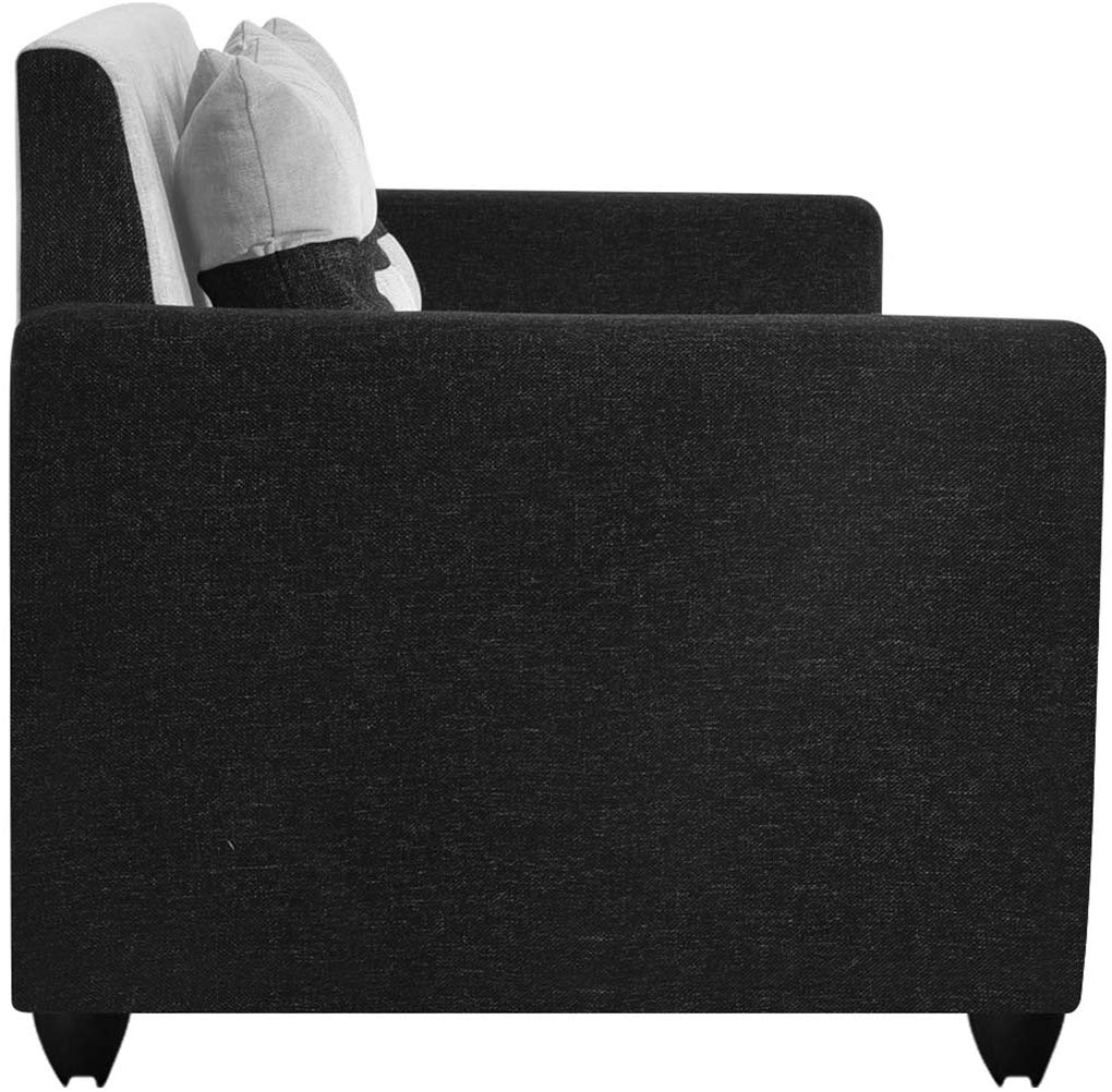 3 Seater Sofa:- Winslow Fabric Sofa Set (Black & Grey)