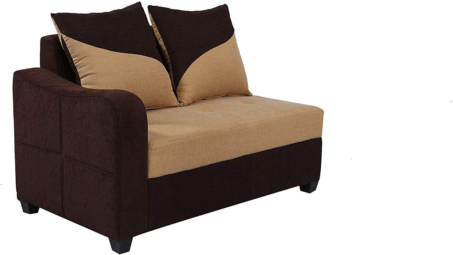 L Shape Sofa Set- Sato Fabric Sofa Set (Beige and Brown)