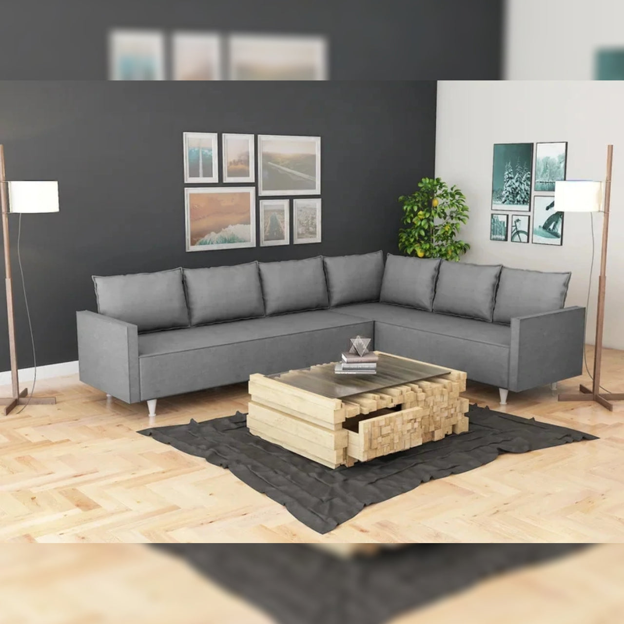 7 Seater Sofa Set 103 Wide Corner Sectional Sofa