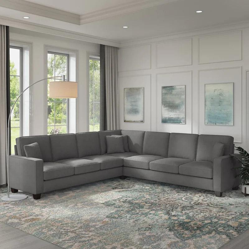 7 Seater Sofa Set: 111.02" Wide Symmetrical Corner Sectional Sofa Set