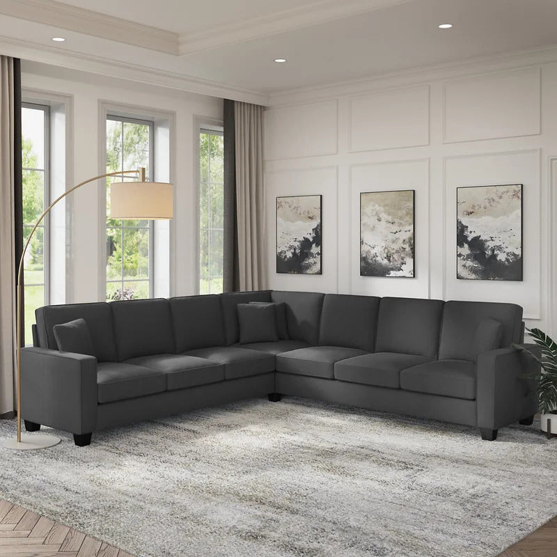 7 Seater Sofa Set: 111.02" Wide Symmetrical Corner Sectional Sofa Set