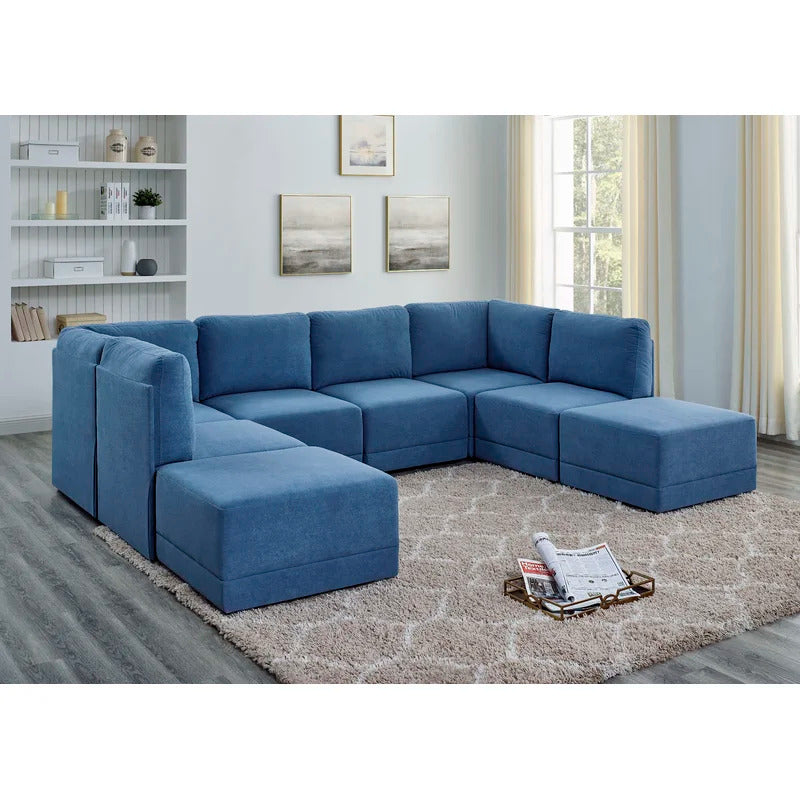 7 Seater Sofa Set : 116" Wide Symmetrical Modular Corner