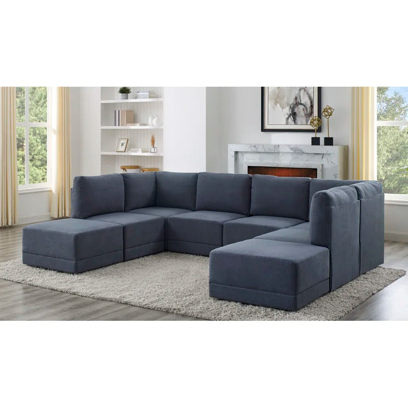 7 Seater Sofa Set : 116" Wide Symmetrical Modular Corner