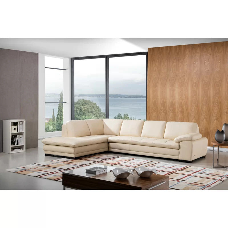 7 Seater Sofa Set: 124" Wide Leatherette L Shape Sofa Set