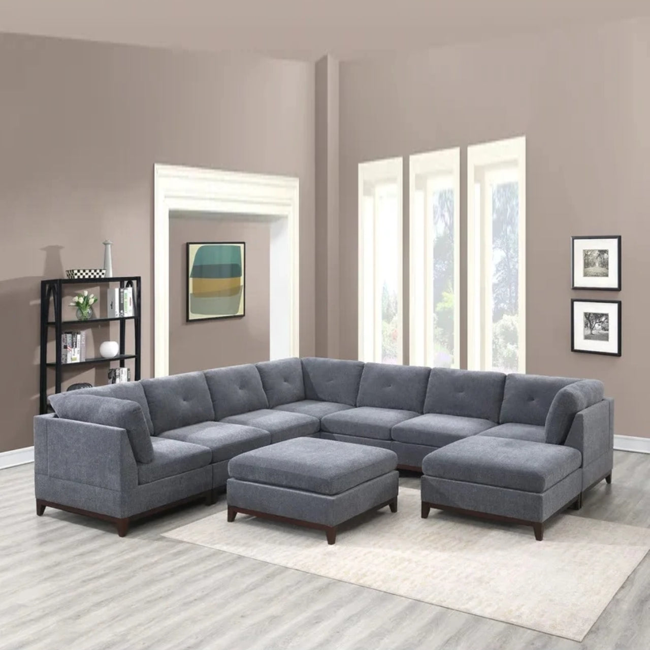7 Seater Sofa Set Corner Sectional Sofa Set