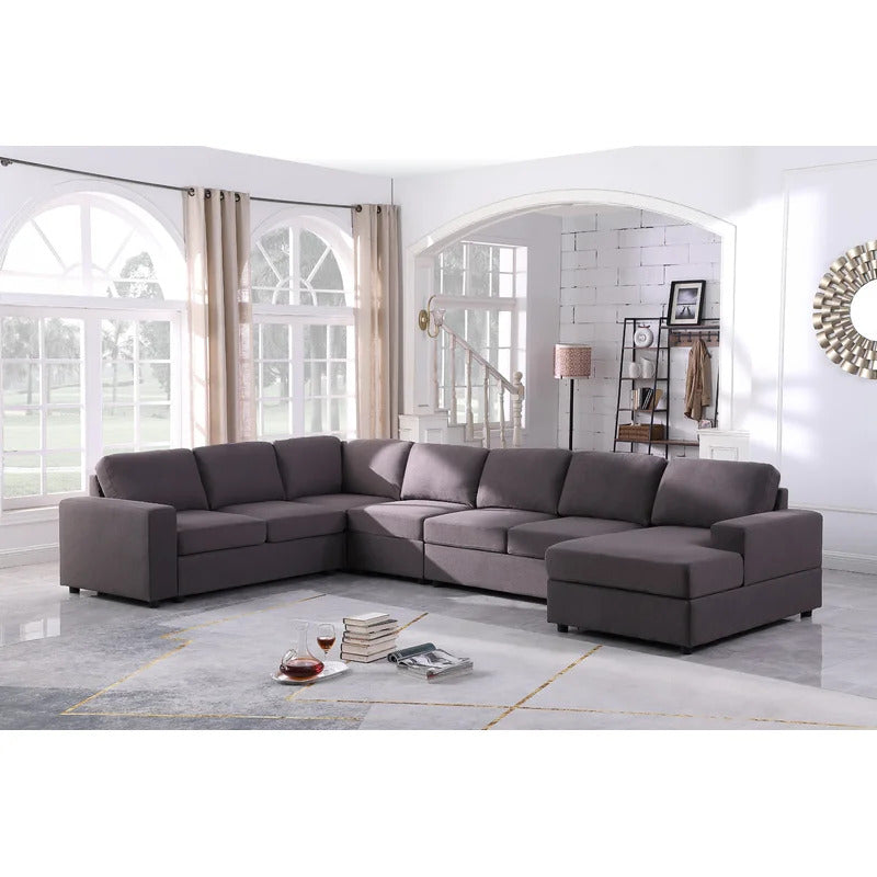 7 Seater Sofa Set U Shape Reversible Sectional Sofa