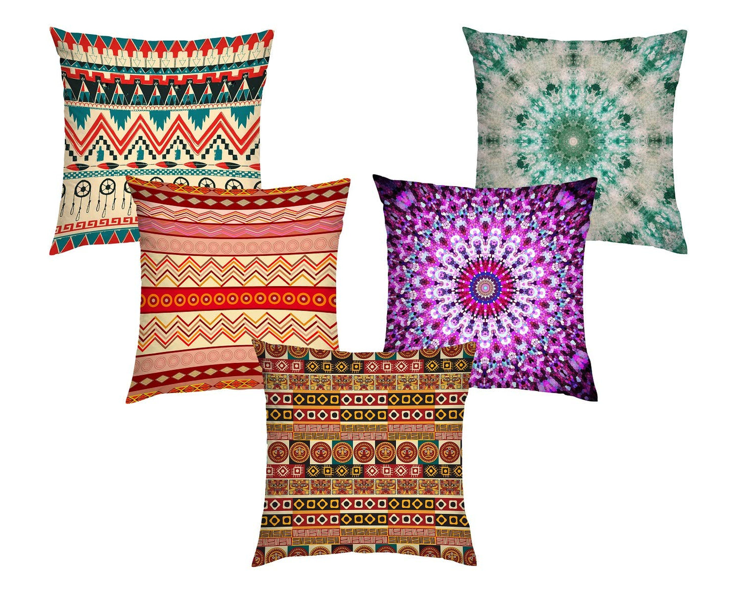 Cushion Covers: Set of 5 Decorative Hand Made Jute Throw/Pillow Cushion Covers