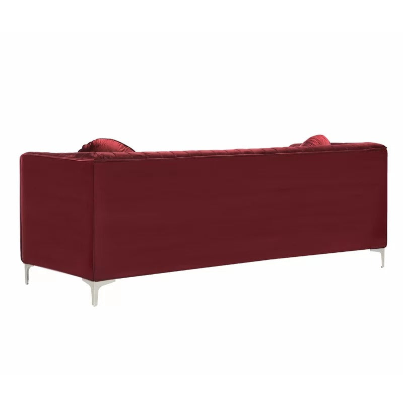 Office Sofa: 86.5'' Velvet Tuxedo Arm Sofa
