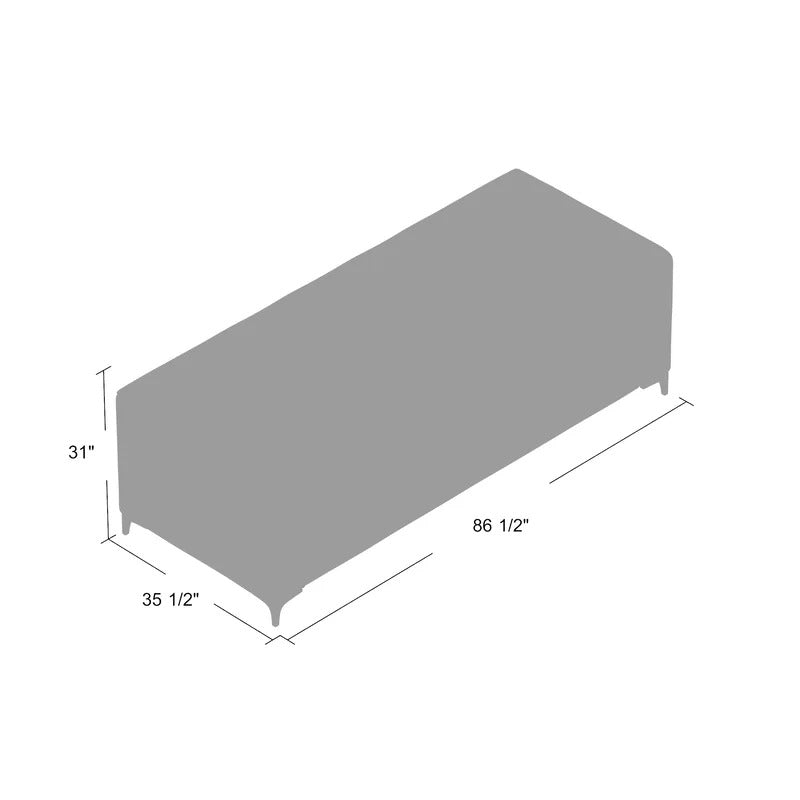 Office Sofa: 86.5'' Velvet Tuxedo Arm Sofa