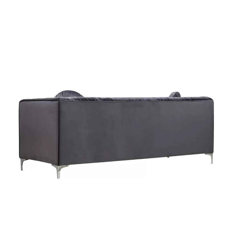 Office Sofa: 86.5'' Velvet Tuxedo Arm Sofa