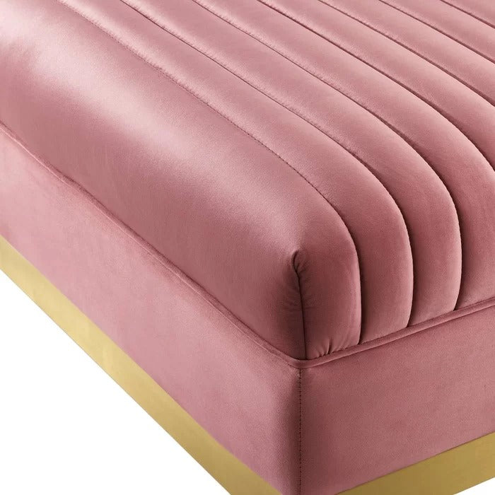 8 Seater Sofa Set: 123" Wide Velvet Symmetrical Sectional