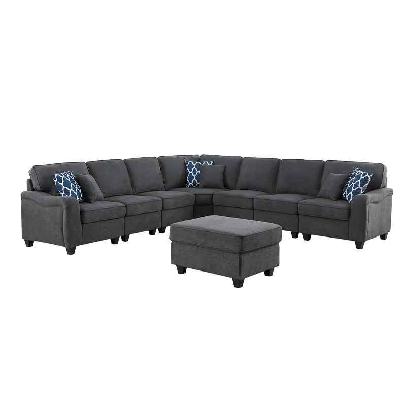 7 Seater Sofa Set: 125'' Wide Corner Sectional Sofa Set