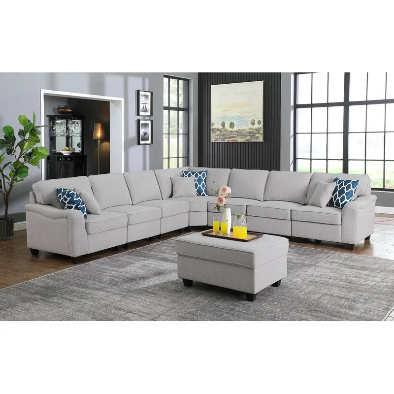 7 Seater Sofa Set: 125'' Wide Corner Sectional Sofa Set