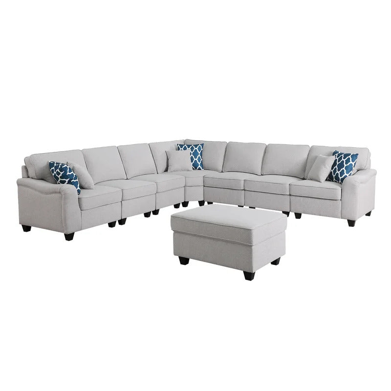 7 Seater Sofa Set: 125'' Wide Corner Sectional Sofa Set
