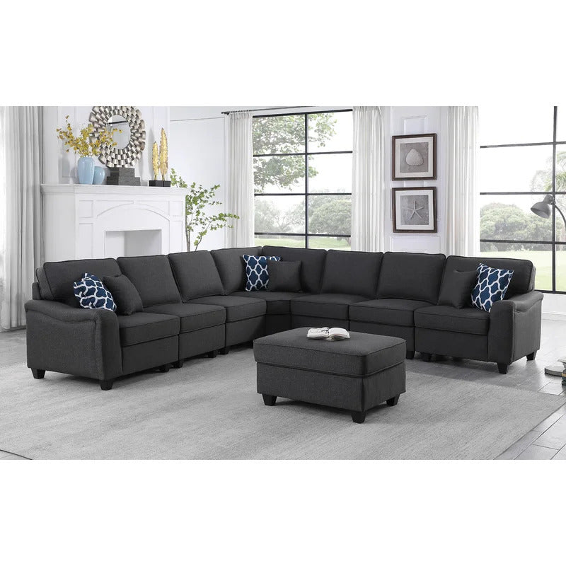 7 Seater Sofa Set: 125'' Wide Corner Sectional Sofa Set