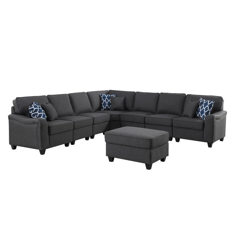 7 Seater Sofa Set: 125'' Wide Corner Sectional Sofa Set